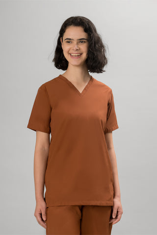 Caramel Scrub Top- Basic Luxury