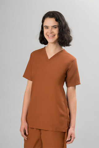 Caramel Scrub Top- Basic Luxury