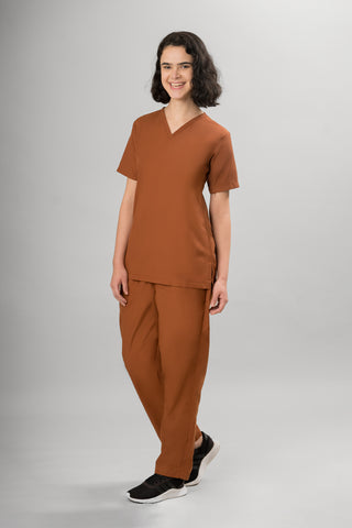 Caramel Scrub Top- Basic Luxury