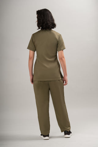 Olive Green Scrub Top- Crème Comfort