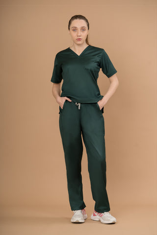 Forest Green Scrub Set- Crème Comfort