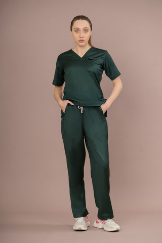 Forest Green Scrub Set- Crème Comfort