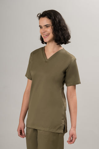 Olive Green Scrub Top- Crème Comfort