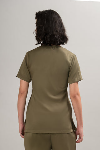Olive Green Scrub Top- Crème Comfort