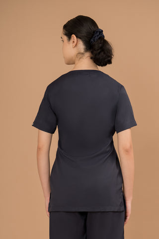 Midnight Blue  Scrub Top- Crème Comfort