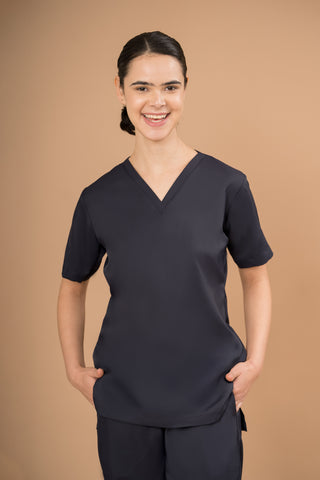 Midnight Blue  Scrub Top- Crème Comfort