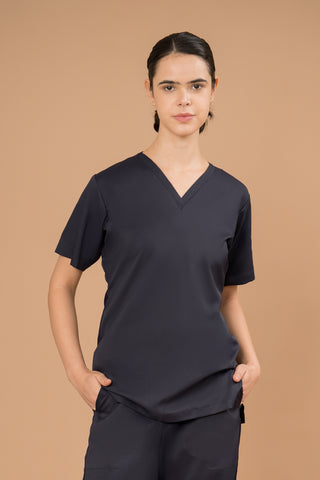 Midnight Blue  Scrub Top- Crème Comfort