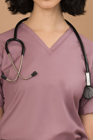 Plum Mauve  Scrub top- Crème Comfort