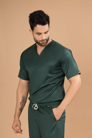 Forest Green Scrub Top - Crème Comfort