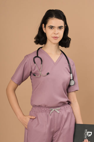 Plum Mauve  Scrub top- Elite Elegance