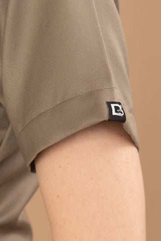 Brown Green Scrub Top - Butter Bliss