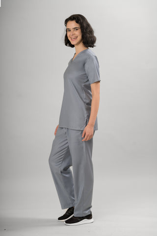 Steel Blue Scrub Set- Crème Comfort