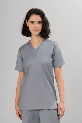 Steel Blue Scrub Top- Crème Comfort