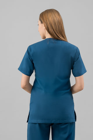 Serene Blue Scrub Top - Crème Comfort