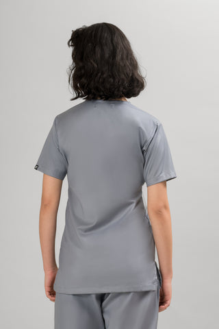 Steel Blue Scrub Top- Crème Comfort
