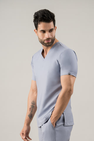 Steel blue Scrub Top- Crème Comfort