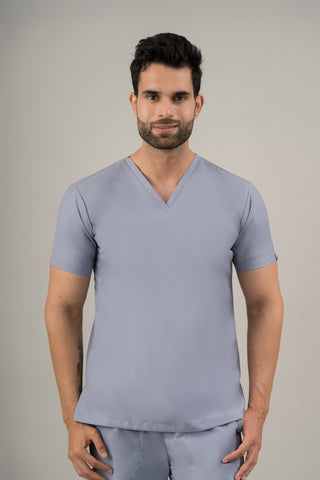 Steel blue Scrub Top- Crème Comfort